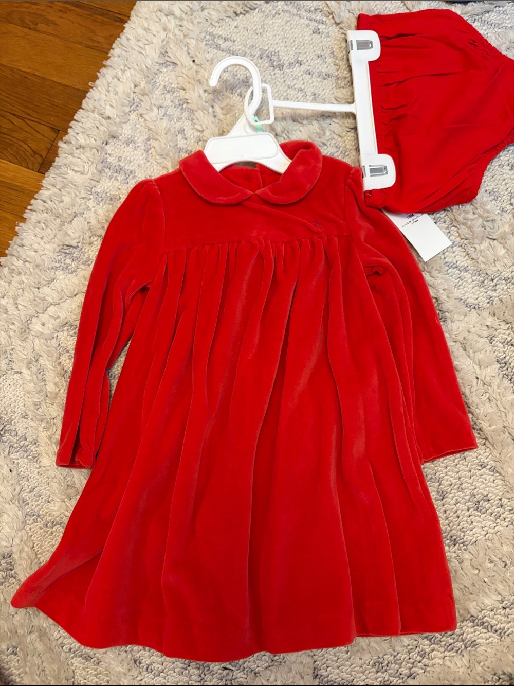 Ralph Lauren Red Velvet Two-Piece Infant Outfit